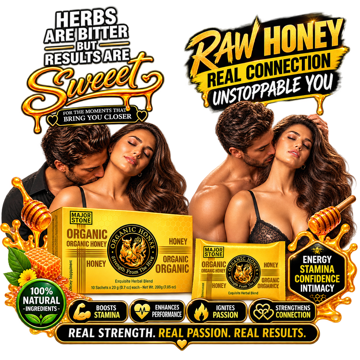 Major Stone organic honey box and sachets